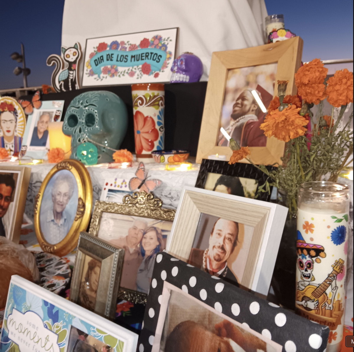 The Bridge Program presents their alter consisting of staff and faculty of Mt. SAC. Lower right is a picture of the late professor Manuel Castillejos.